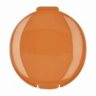 Orange plastic lid isolated on a white background.