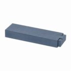 Rectangular, flat, blue, box-shaped object on a white background.