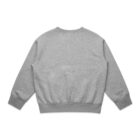 Gray sweatshirt displayed back side against white background.