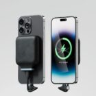 Two smartphones wirelessly charging, displaying 75% battery charge.