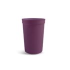 Purple cylindrical trash bin on a white background.
