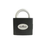 Black padlock with a grey shackle and Dramasphere logo on the front.