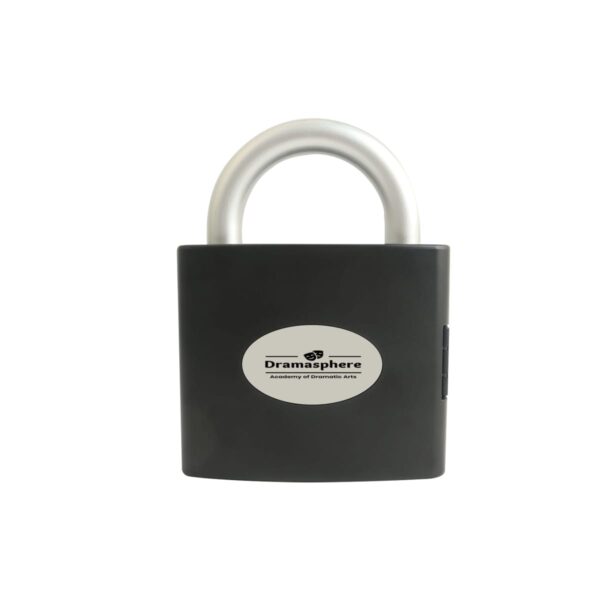 Black padlock with the Dramasphere logo on the front.