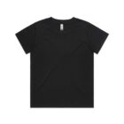 Plain black T-shirt on a white background.