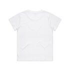 Back view of a plain white T-shirt on a white background.