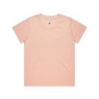 Plain peach-colored T-shirt on a white background.