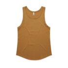 Brown sleeveless tank top against a white background.