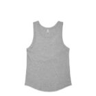 Gray sleeveless tank top on a white background.