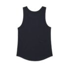 Black sleeveless tank top on a white background.