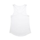 White racerback tank top, back view, on a white background.
