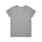 Gray V-neck T-shirt on a white background.