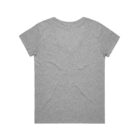 Back view of a plain gray T-shirt against a white background.