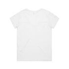 Back view of a plain white T-shirt on a white background.