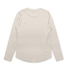 Beige long-sleeve shirt displayed on a white background.