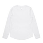 White long-sleeve shirt laid flat on a white background.