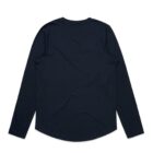Back view of a plain black long-sleeve t-shirt on a white background.