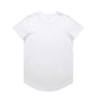 Plain white T-shirt on a white background.