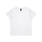 Plain white short-sleeve T-shirt laid flat on a white background.
