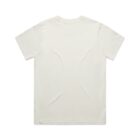 Plain white short-sleeve t-shirt laid flat, shown from the back.