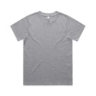 Plain gray short-sleeve t-shirt laid flat on a white background.