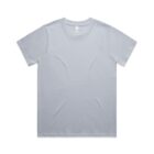 Plain light gray short-sleeve t-shirt displayed on a white background.