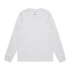 Plain light gray long-sleeve t-shirt laid flat on a white background.
