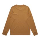 Brown long-sleeve shirt laid flat, shown from the back on a white background.