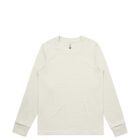 A plain white long-sleeve crew neck t-shirt on a white background.