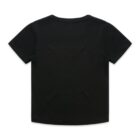 Plain black short-sleeve t-shirt shown from the back on a white background.