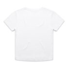 Plain white short-sleeve t-shirt laid flat, shown from the back.