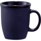 A plain dark blue ceramic mug with a handle, shown on a white background.