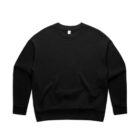 Plain black crewneck sweatshirt on a white background.