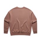 A plain brown sweatshirt shown from the back, laid flat on a white background.