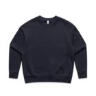 Plain black crewneck sweatshirt laid flat on a white background.