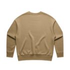 Beige crewneck sweatshirt displayed flat, showing the back side.