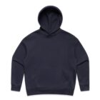 A plain black hoodie with a front pocket and hood, laid flat on a white background.