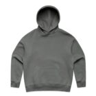 Gray hooded sweatshirt with a front pocket, laid flat on a white background.