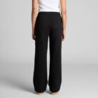 Person in black wide-leg pants and white tank top, pictured from the back.