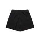 Black shorts with an elastic waistband and single back pocket.