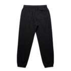Black sweatpants with an elastic waistband and one back pocket.