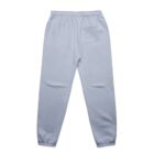 Light gray sweatpants with an elastic waistband and cuffs, one back pocket visible.