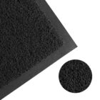 Close-up of a textured black mat with a looped design.