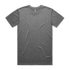 Plain heather gray short-sleeve t-shirt laid flat on a white background.