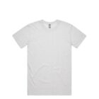 Plain light gray T-shirt laid flat on a white background.