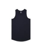 Black sleeveless tank top laid flat on a white background.