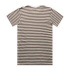 Brown and white striped short-sleeve t-shirt shown from the back.