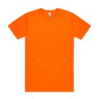 Plain bright orange short-sleeve t-shirt on a white background.