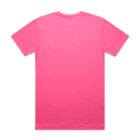 Plain pink short-sleeve t-shirt shown from the back on a white background.