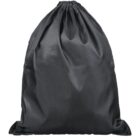 Black drawstring bag with a gathered top, set against a white background.