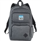 Gray backpack with Safety 365 logo on front pocket.